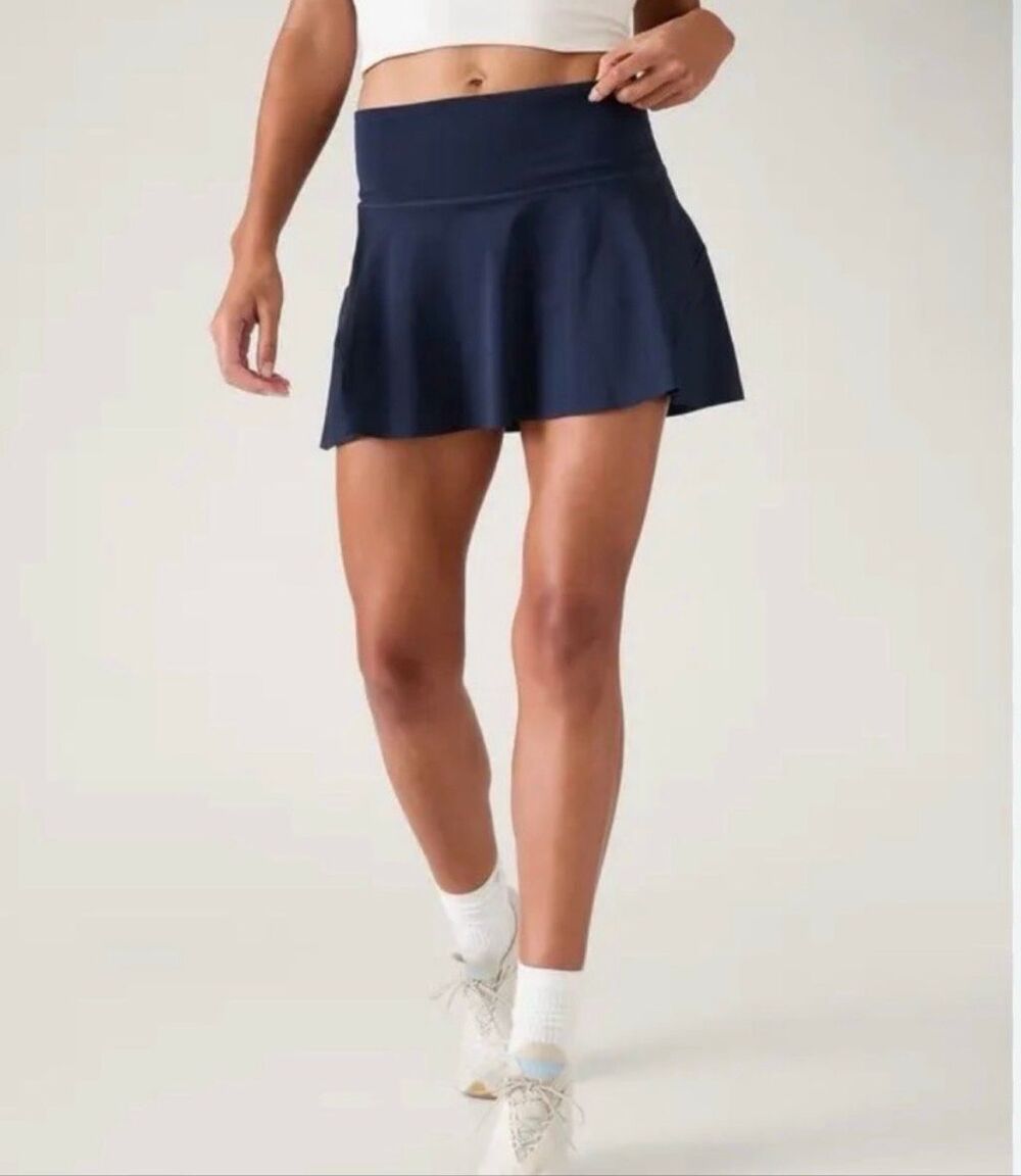 Athleta Medium Navy Blue Ace Tennis Skort 13.5 Athletic Skirt